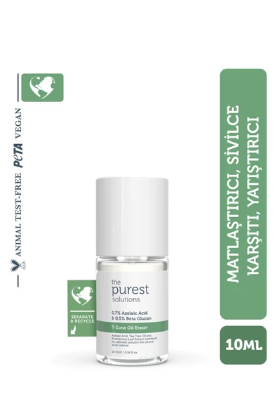 THE PUREST SOLUTİONS THE PUREST SOLUTİONS Yağlı Ciltler Için Anında Matlaştırıcı Ve Sivilce Önleyici Yüz Bakım Maskesi T-zone 10 Ml