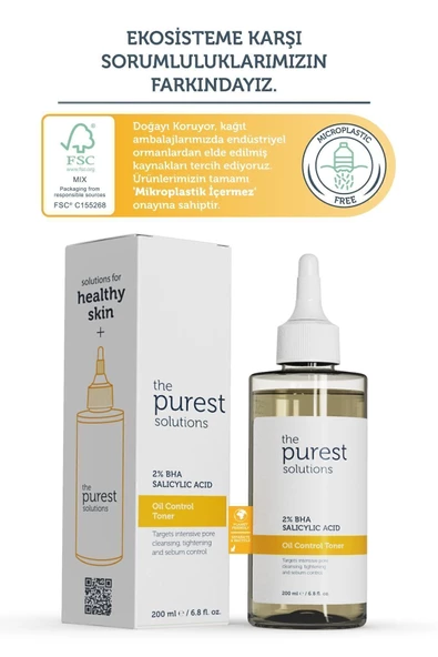 THE PUREST SOLUTİONS THE PUREST SOLUTİONS Yağlı Ve Karma Cilt  Salisilik Asit Tonik 200 Ml - 5