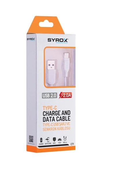 SYROXS Syrox Type-C Usb Şarj Ve Data Kablo 2.0A C71