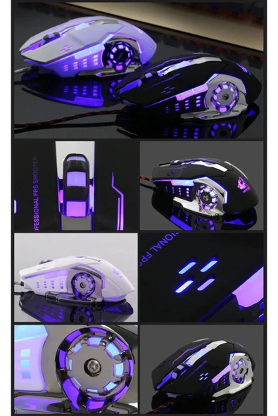 Daytona T60 2400 Dpı Rgb Işıklı Usb Profesyonel Kablolu Optik Oyuncu Mouse - 3