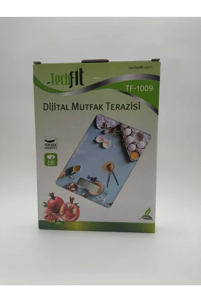 TECHFİT Digital Cam Mutfak Tartısı Tf-1009-Mavi