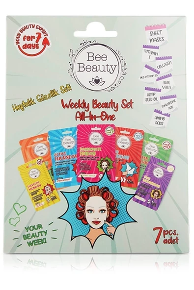 BEE BEAUTY BEE BEAUTY Marka: Haftalık Bakım Seti 7 x Maske