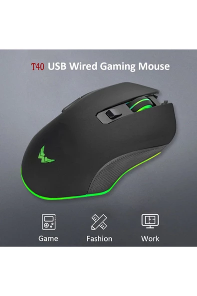 Daytona T40 2400 Dpı Rgb Işıklı Profesyonel Kablolu Optik Oyuncu Mouse - 8