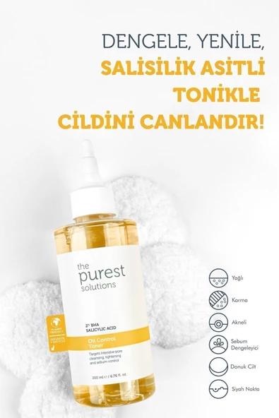 THE PUREST SOLUTİONS THE PUREST SOLUTİONS Yağlı Ve Karma Cilt  Salisilik Asit Tonik 200 Ml - 2