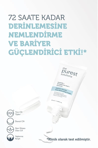 THE PUREST SOLUTİONS THE PUREST SOLUTİONS 24 Saat Etkili Günlük Yoğun Nemlendirici Cilt Bakım Kremi 50 ml - Resim 2