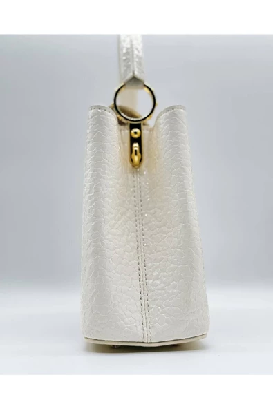 NOİR Orijinal Hakiki Deri Kadın Beyaz Omuz Çantası - 4
