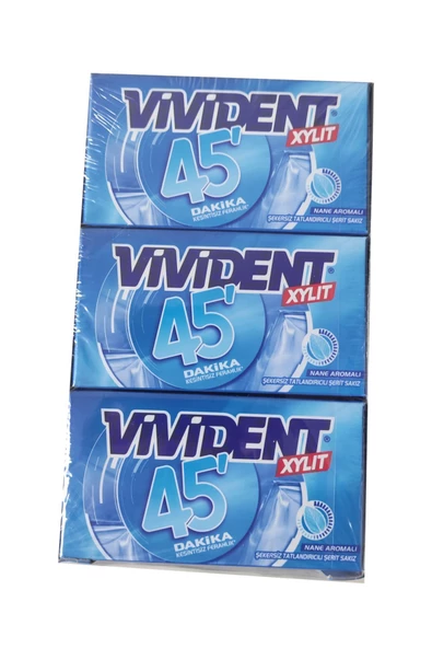 VİVİDENT Xylit 45 Dakika Naneli Cüzdan Sakız 26 G. * 18 Adet - 2