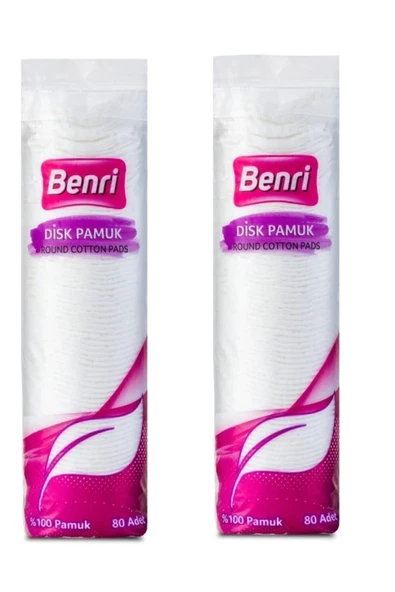 BENRİ BENRİ Disk Makyaj Temizleme Pamuğu 80 Adet X 2