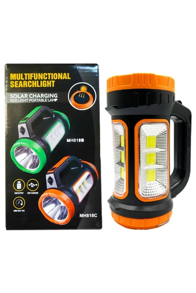 TAREZ Fx-520 Solar Güneş Enerjili El Feneri Kamp Lambası, 1 Km Uzun Menzilli 5W + 15W, Powerbank Özellikli - 2