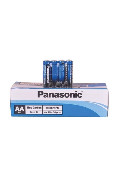 YERLİ Panasonic Çinko Karbon Kalem Pil (Aa) R6Be/4S (60 Lı Kutu)