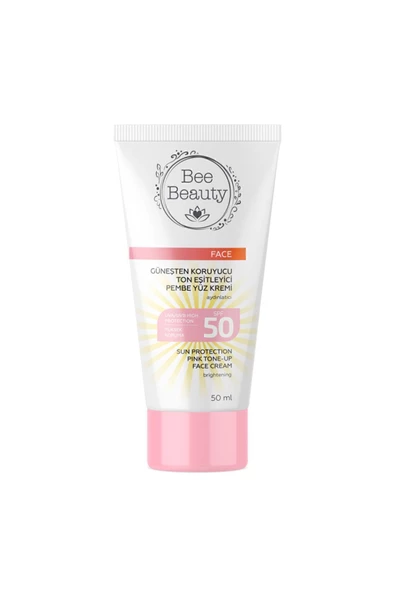 BEE BEAUTY BEE BEAUTY Güneşten Koruyucu ve Ton Eşitleyici Pembe Yüz Kremi 50SPF 50 ml aydınlatıcı