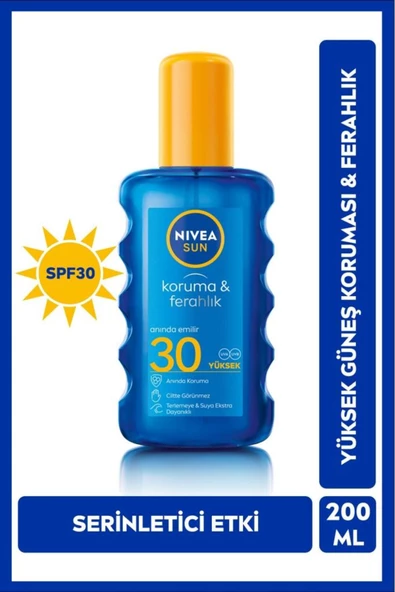 NIVEA NIVEA Sun Koruma & Ferahlık Transparan Güneş Spreyi Gkf 30 200 ml