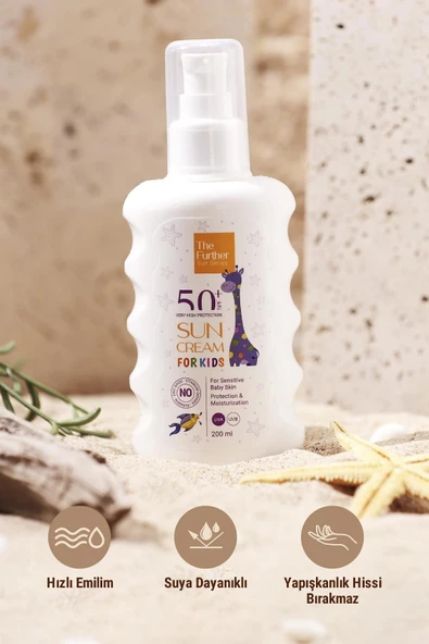 THE FURTHER THE FURTHER Çocuk Güneş Koruyucu Losyon Spf 50 Faktör Yüksek Koruma Sprey Form 200 ml - 6