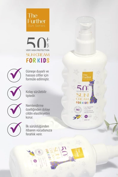 THE FURTHER THE FURTHER Çocuk Güneş Koruyucu Losyon Spf 50 Faktör Yüksek Koruma Sprey Form 200 ml - 3