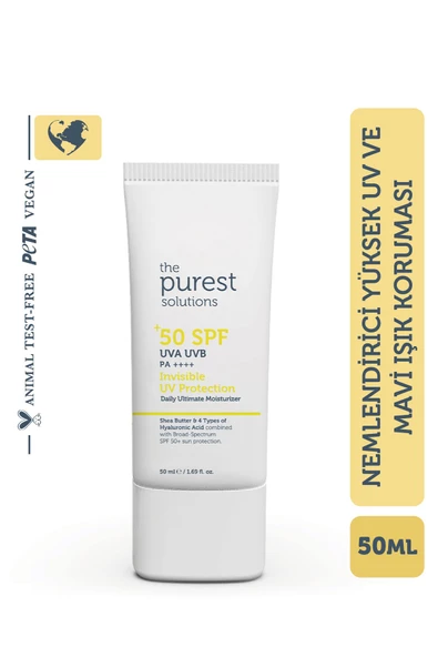 THE PUREST SOLUTİONS THE PUREST SOLUTİONS Yüksek Koruma ve Nemlendirici Etkili Güneş Koruyucu Krem SPF 50, 50 ml