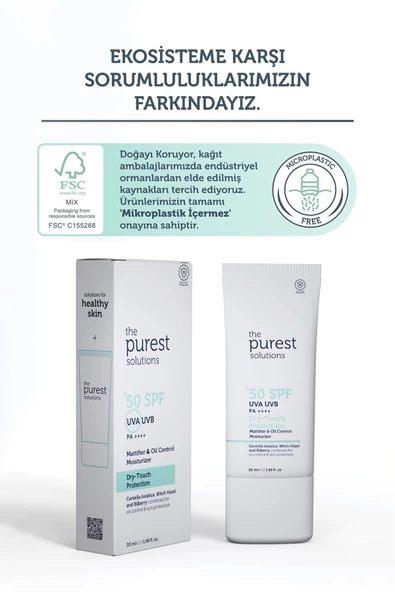THE PUREST SOLUTİONS THE PUREST SOLUTİONS Yağlı Ve Karma Ciltler Için Matlaştırıcı Güneş Koruyucu Krem Spf 50, 50 Ml. - 5