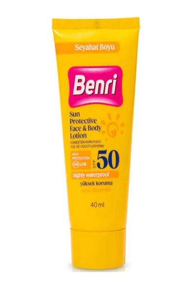 BENRİ BENRİ Güneşten Koruyucu Yüz ve Vücut Losyonu SPF50 40 ml