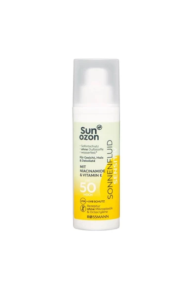 SUNOZON SUNOZON Güneş Koruyucu Yüz Kremi Niacinamide SPF 50 Hassas Cilt 50 ml