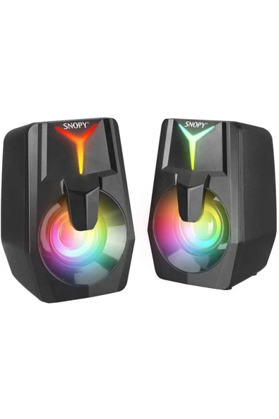 Sn-x22 Style 2.0 Multimedia Led Işıklı 3w*2 Siyah Usb Gaming Speaker Hoparlör - 2