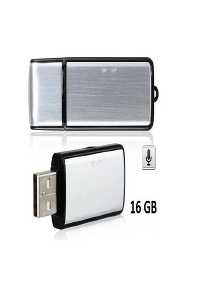 Ses Kayıt Cihazı Kristal Mikrofonlu 16 Gb Usb Görünümlü Ev Işyeri Dinleme Cihazı - 3