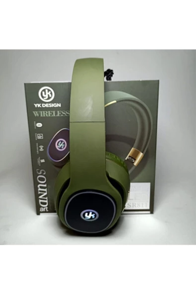 Yk Design Sr811 Bluetooth Led Işıklı Stereo Kulak Üstü Kulaklık Yeşil - 3