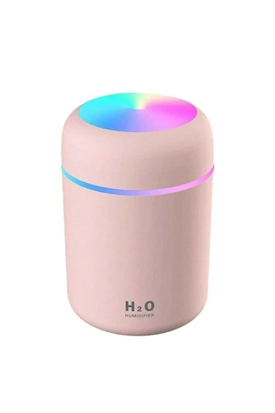 H2o Humidifier Işıklı 300 Ml Ultrasonik Oda Hava Ortam Nemlendirici Ve Aroma Difüzörü