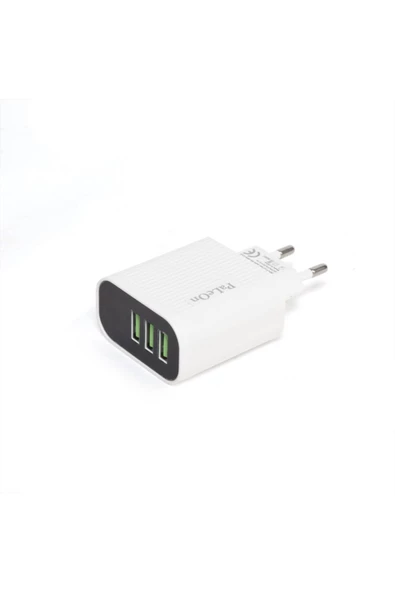 3.1a Hızlı Şarj Adaptörü 3 Usb'li Amperaj Ve Voltaj Göstergeli Adaptör - Beyaz - 3
