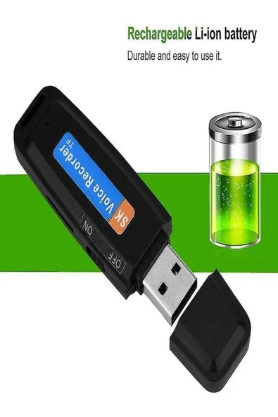 16 Gb Dahili Hafızalı Usb Flash Bellek Şeklinde Ses Kayıt Cihazı - 3