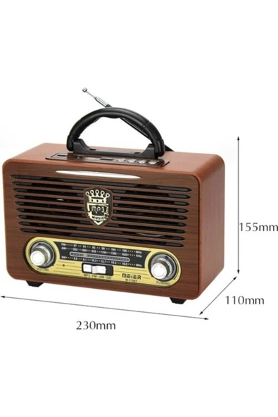 115-bt Ahşap Görünümlü Fm Radyolu Bluetooth Mp3 Müzik Çalar Koyu Ahşap - 3