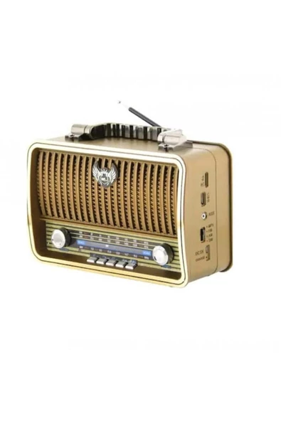Md-1909bt Bluetootlu Nostaljik Radyo Ahşap Büyük Boy