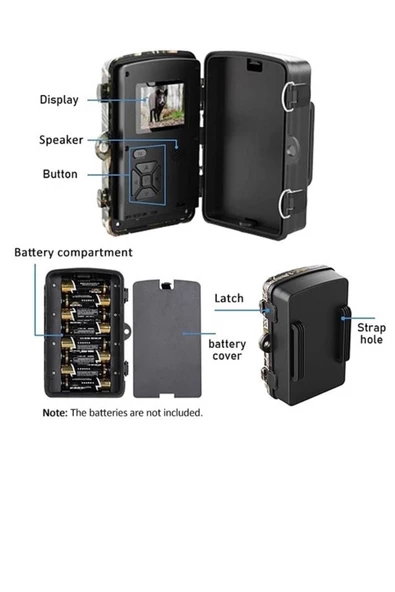 Fotokapan Kamera 16mp Full Hd 1080p Gece Görüşlü 2 Inç Lcd Ekran Su Geçirmez - 5