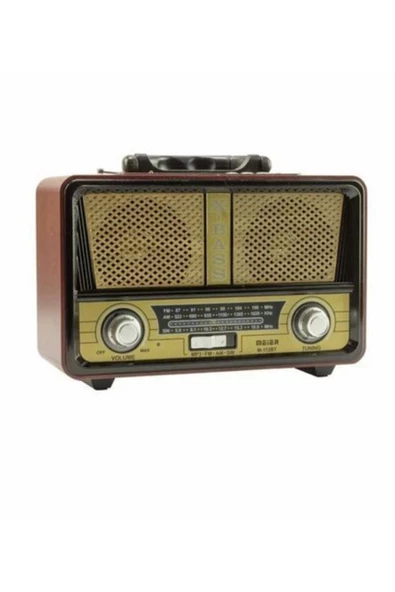 M-112Bt Şarjlı Nostaljik Bluetooth Fm Radyo Usb/Sd/Mp3