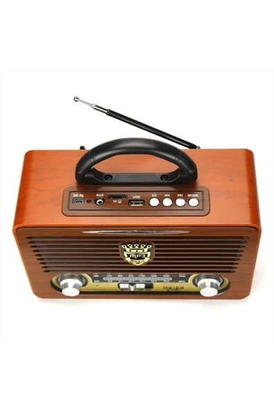 115-bt Ahşap Görünümlü Fm Radyolu Bluetooth Mp3 Müzik Çalar Koyu Ahşap - 2