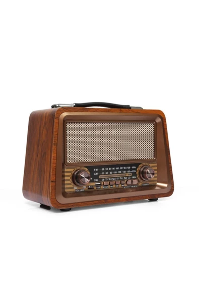 sommeow Gerçek Ahşap Eskitme Bluetooth Hoparlör Mp3 Çalar Müzik Kutusu Nostaljik Radyo