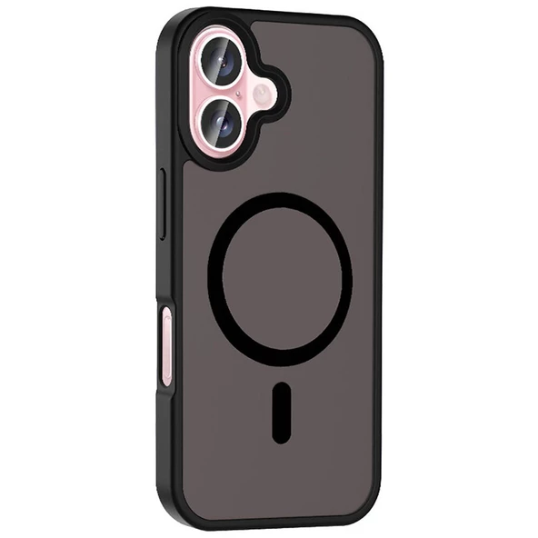 iPhone 16 Plus Kılıf Kablosuz Şarj Özellikli Mat Arka Yüzey Sio Kapak - 10