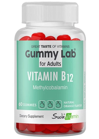 Gummy Lab Vitamin B12 60 Gummies | Portakal Aromalı