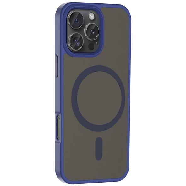 iPhone 16 Pro Kılıf Kablosuz Şarj Özellikli Mat Arka Yüzey Sio Kapak - 11