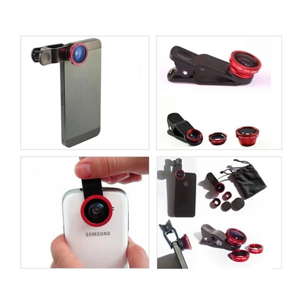 Balık Gözü Lens Fisheye Wide Makro Geniş Açılı Yakın Açılı Telefon Lensi Her Telefona Uyumlu - 3