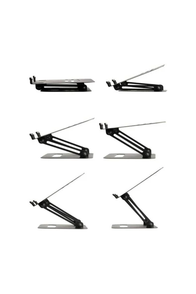 Basic 2 Çelik Dayanıklı Paslanmaz Çizilmez Ayarlanabilir Laptop Standı Yükseltici 15.6" inç'e Kadar - 4