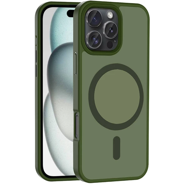 iPhone 16 Pro Kılıf Kablosuz Şarj Özellikli Mat Arka Yüzey Sio Kapak