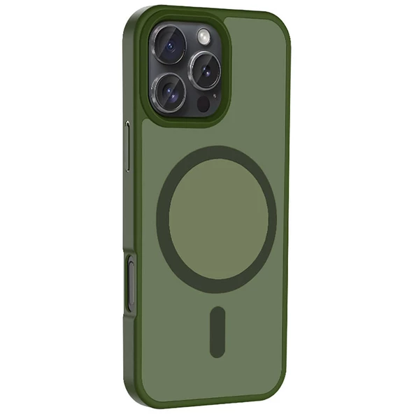 iPhone 16 Pro Kılıf Kablosuz Şarj Özellikli Mat Arka Yüzey Sio Kapak - 9