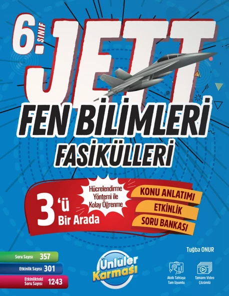 ÜNLÜLER KARMASI 6. Sınıf Jett Fen Bilimleri Fasikülleri Soru Bankası