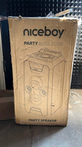 Niceboy PARTY Boss 200W Kablosuz Mikrofonlu IPX4 Taşınabilir Parti Hoparlörü(OUTLET)