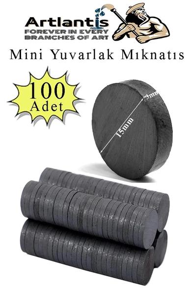 Yuvarlak Mıknatıs Mini 100 Adet 15x3 mm Mini Mıknatıs Seramik Kömür Mıknatıs Nişan Düğün Sünnet Çok Amaçlı Süsleme Mıknatıs