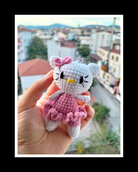 Amigurumi hello kity anahtarlık oyuncak hediyelik aksesuar