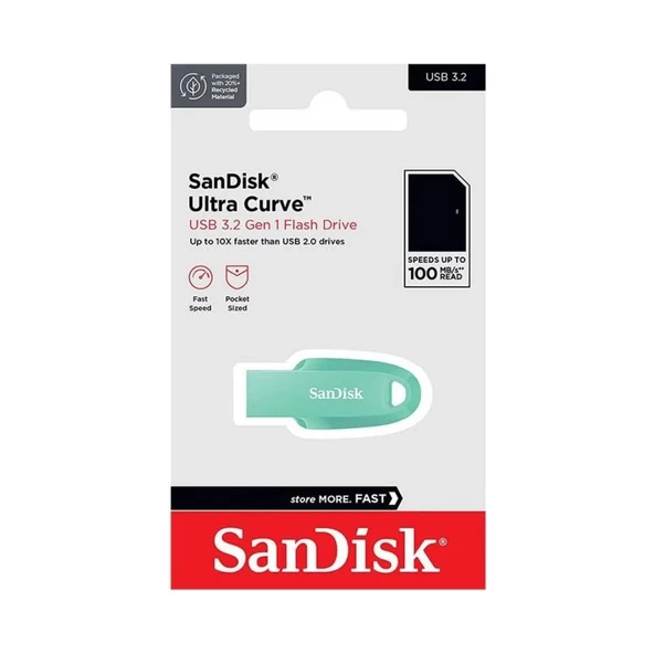 SANDISK 128GB ULTRA CURVE 3.2 FLASH DRIVE YEŞİL SDCZ550-128G-G46G