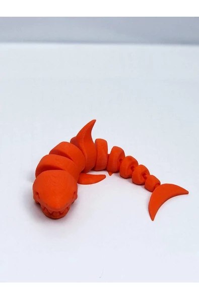 3d Hareketli Köpek Balığı Figürlü Oyuncak - Turuncu - Resim 3