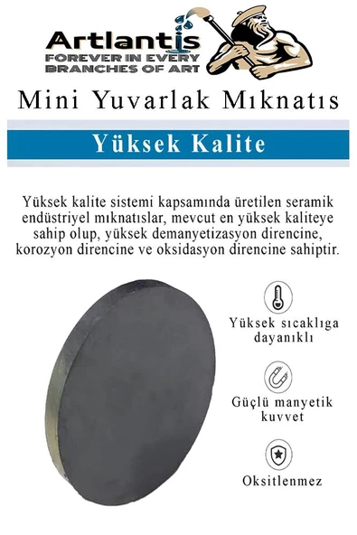 Yuvarlak Mıknatıs Mini 150 Adet 15x3 mm Mini Mıknatıs Seramik Kömür Mıknatıs Nişan Düğün Sünnet Çok Amaçlı Süsleme Mıknatıs - 2