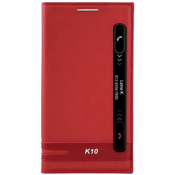 LG K10 Kılıf Pencereli Elite Kapaklı Kılıf - 3