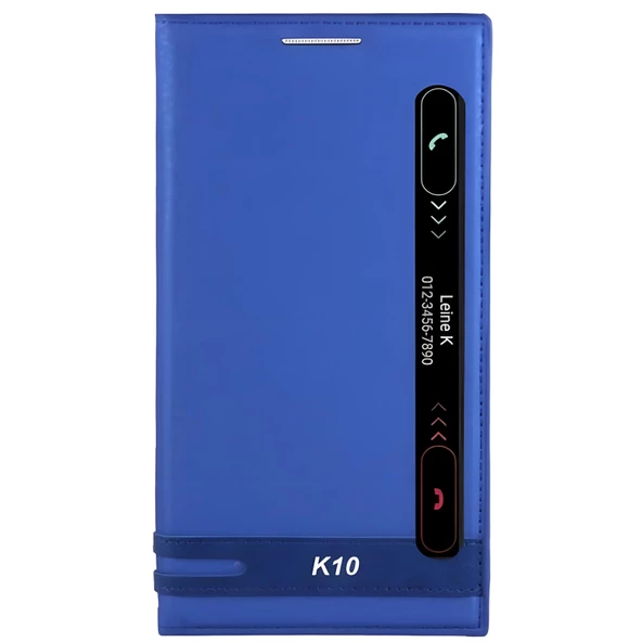 LG K10 Kılıf Pencereli Elite Kapaklı Kılıf - 5